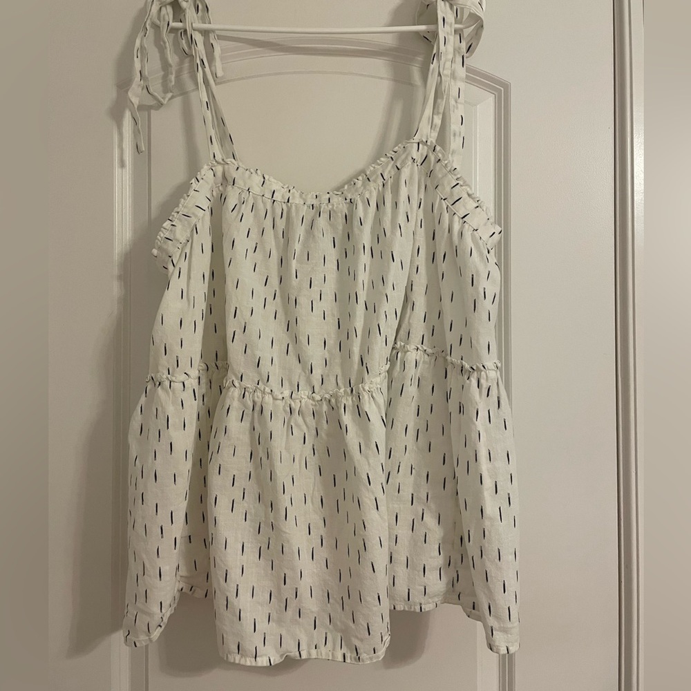 White and Navy tank top